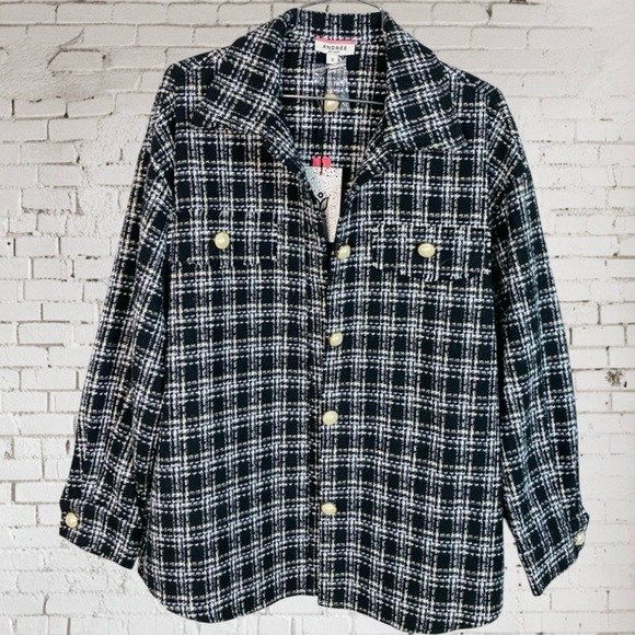 🆕 Andree Unit Tweed Jacket Shacket - Picture 2 of 7